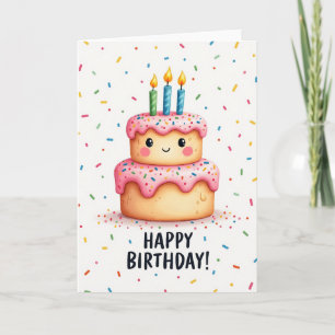 Carte d'anniversaire Gâteau Sourire
