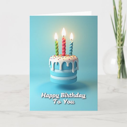 Carte d'anniversaire Gâteau superposé bleu (Devant)