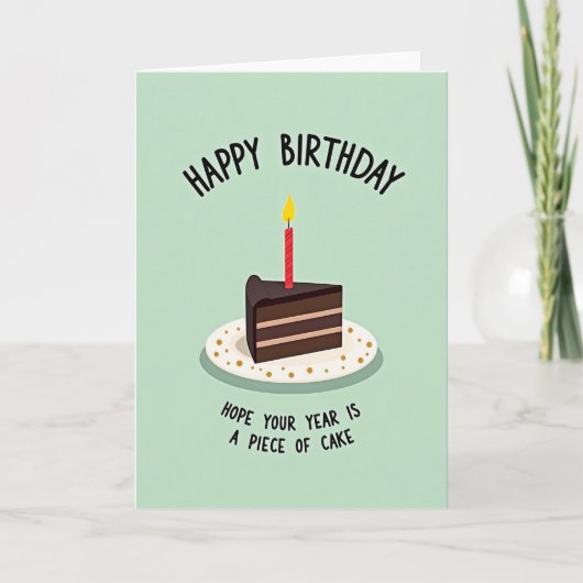 Carte d'anniversaire Gâteau Vert Menthe (Devant)