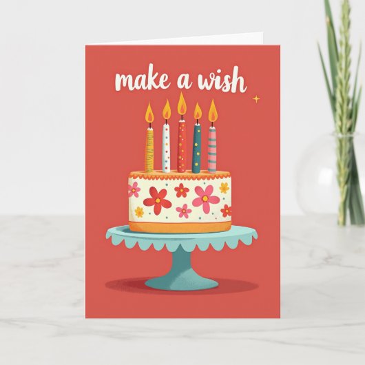 Carte d'anniversaire Gâteau Vintage (Devant)