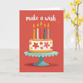 Carte d'anniversaire Gâteau Vintage (Fleur jaune)