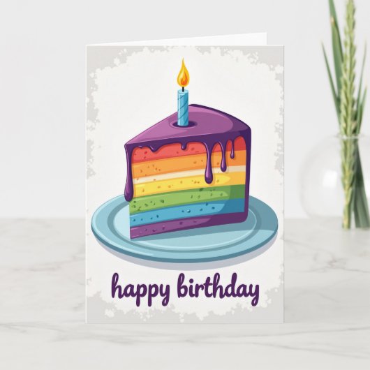 Carte d'anniversaire Gâteau Violet (Devant)