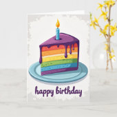 Carte d'anniversaire Gâteau Violet (Fleur jaune)