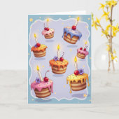 Carte d'anniversaire Gâteaux pastel (Fleur jaune)