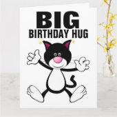 CARTE D'ANNIVERSAIRE GÉANTE AVEC UN CÂLIN DE CHAT (Fleur jaune)