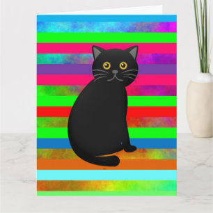 CARTE D'ANNIVERSAIRE GÉANTE CHAT NOIR
