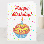 Carte d'anniversaire géante Cupcake (Devant)