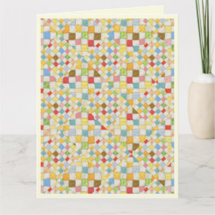 CARTE D'ANNIVERSAIRE Géante Mosaïque Piquée / Crèm