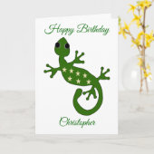 Carte d'anniversaire Gecko Lizard (Fleur jaune)