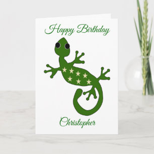 Carte d'anniversaire Gecko Lizard