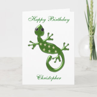 Carte d'anniversaire Gecko Lizard