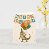 Carte d'anniversaire Gecko - Rectificatif drôle av (Fleur jaune)