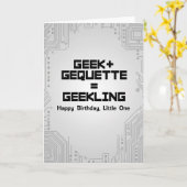 Carte d'anniversaire geek (Fleur jaune)