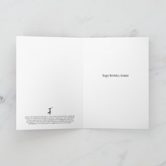 Carte d'anniversaire Gémeaux (Intérieur)