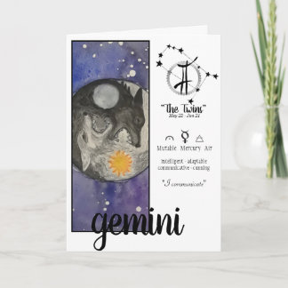 Carte d'anniversaire Gémeaux