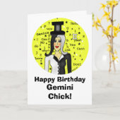 Carte d'anniversaire Gemini Chick (Fleur jaune)