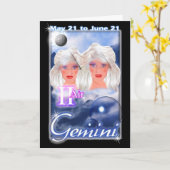 Carte d'anniversaire Gemini Zodiac (Fleur jaune)