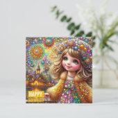CARTE D'ANNIVERSAIRE ~ Gemmes et feux d'artifice ~ (Debout devant)