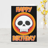 Carte d'anniversaire géniale de crâne (Fleur jaune)