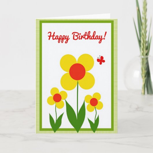 Carte d'anniversaire Geometric Bloom (Devant)