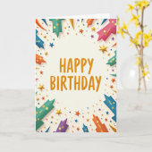 Carte d'anniversaire géométrique (Fleur jaune)