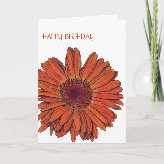 Carte d'anniversaire Gerbera (Devant)