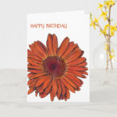 Carte d'anniversaire Gerbera (Fleur jaune)