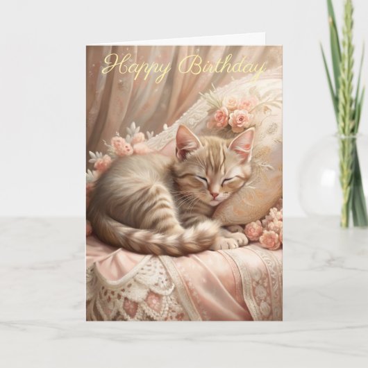 Carte d'anniversaire Ginger Kitten Sleeping (Shabb (Devant)