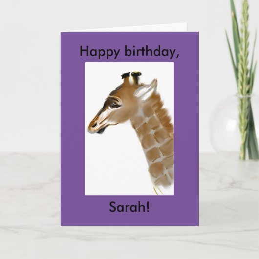 carte d'anniversaire girafe personnalisée (Devant)