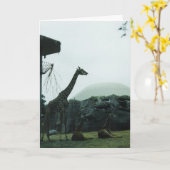 Carte d'anniversaire "Girafes" (Fleur jaune)
