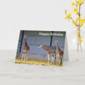 Carte d'anniversaire Giraffe (Fleur jaune)