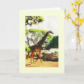 Carte d'anniversaire Giraffe (Fleur jaune)