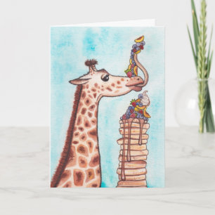 Carte d'anniversaire Giraffe & Pancakes