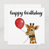 Carte d'anniversaire Giraffe peinte à la main (Devant / Derrière)