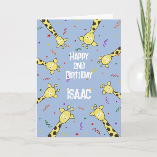 Carte d'anniversaire Giraffe personnalisée (Devant)