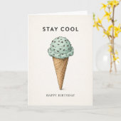 carte d'anniversaire glace (Fleur jaune)