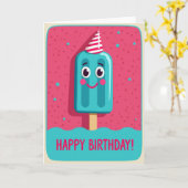 Carte d'anniversaire Glace Souriante (Fleur jaune)