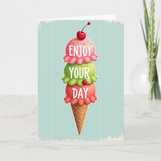 Carte d'anniversaire Glace Sucrée (Devant)