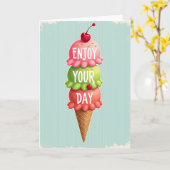 Carte d'anniversaire Glace Sucrée (Fleur jaune)