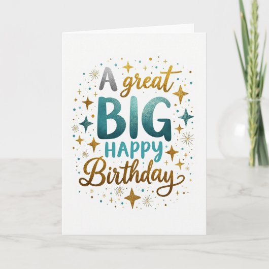 Carte d'anniversaire Glitter Script (Devant)