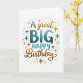 Carte d'anniversaire Glitter Script (Fleur jaune)