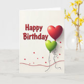 Carte d'anniversaire Glossy Heart (Fleur jaune)