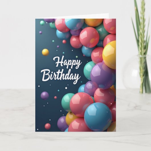 Carte d'anniversaire Glossy Orbs (Devant)