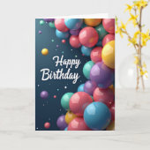Carte d'anniversaire Glossy Orbs (Fleur jaune)