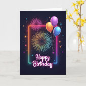Carte d'anniversaire Glow de nuit (Fleur jaune)