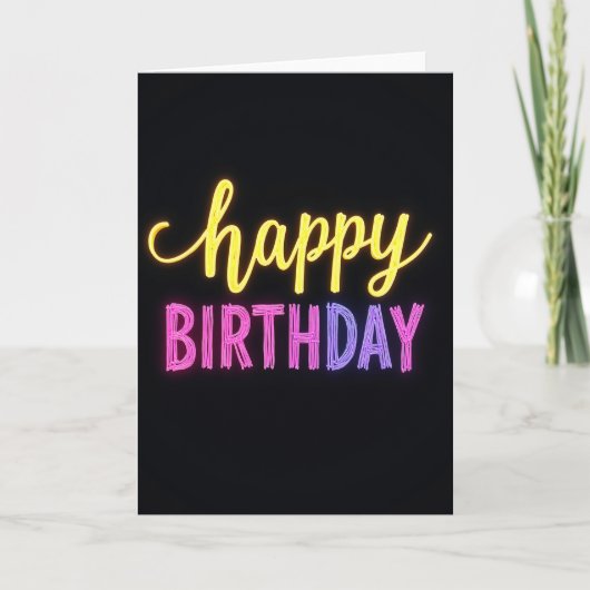 Carte d'anniversaire Glow Script (Devant)
