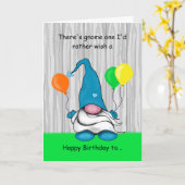 Carte d'anniversaire Gnome (Fleur jaune)