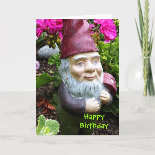 Carte d'anniversaire Gnome (Devant)