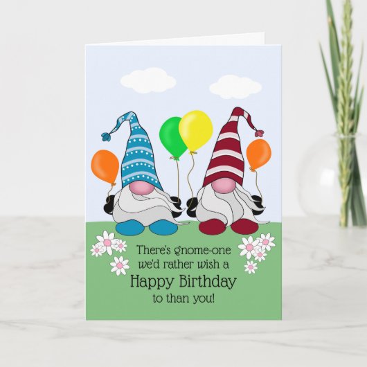 Carte d'anniversaire Gnome drôle (Devant)