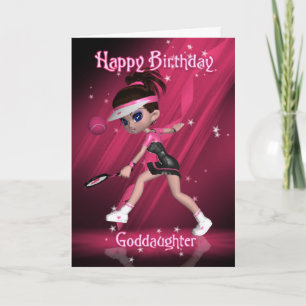 Carte d'anniversaire Godgirl - Tennis